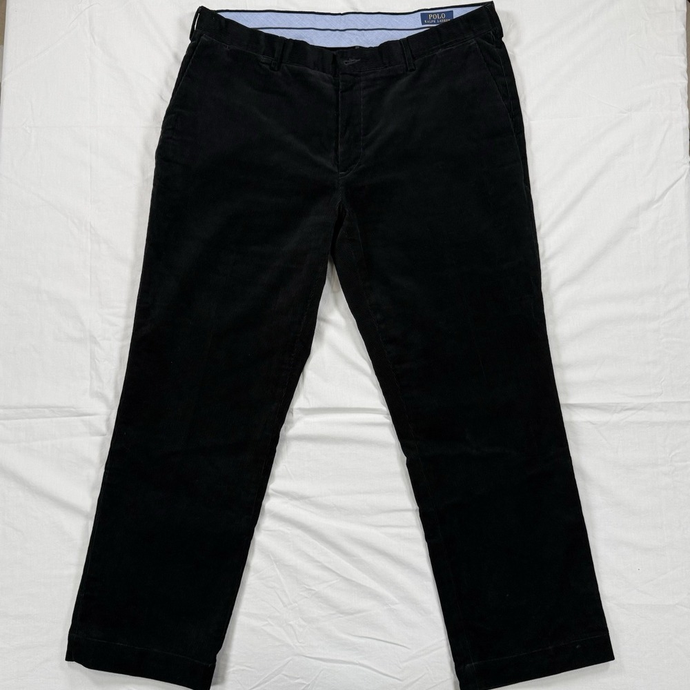 Polo Ralph Lauren Corduroy Pants Men 38x30 Black Stretch Classic Fit